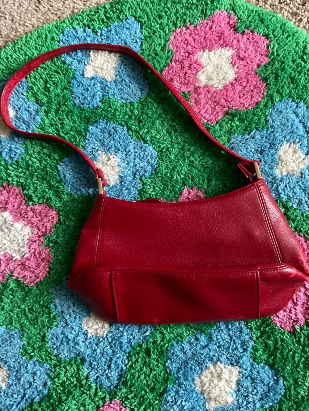 Red Leather Shoulder Bag